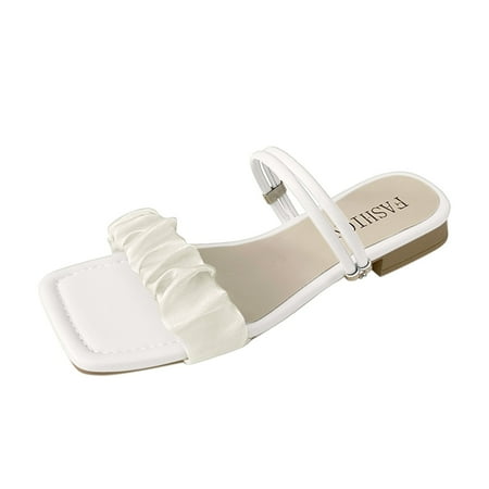 

Sandals For Women Ladies Fashion Solid Flat Slippers Sandals Casual Shoes