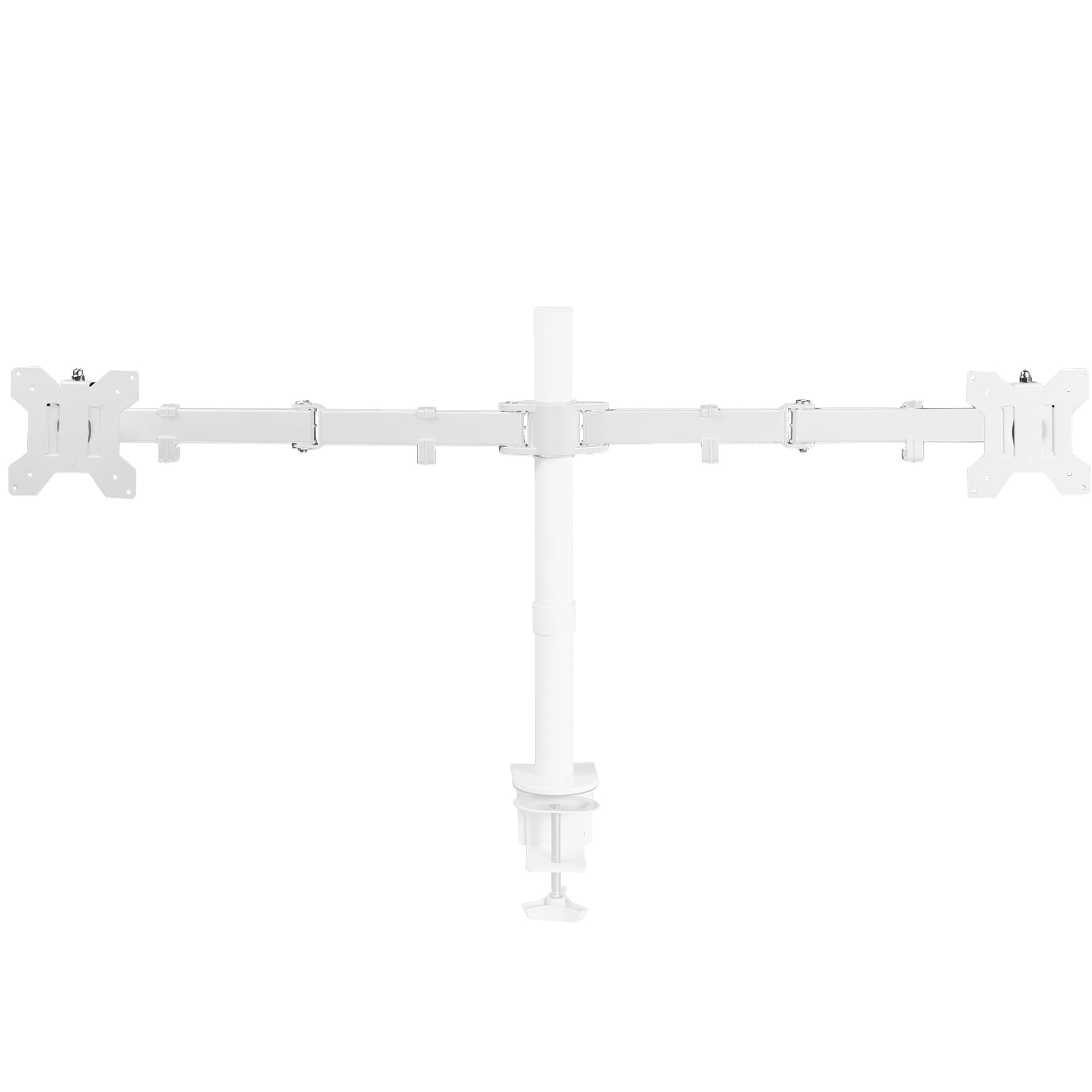 VIVO White Fully Adjustable Dual Monitor Arm for Desk Mount Stand