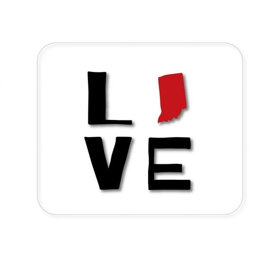 DistinctInk Mouse Pad - 1/4" Foam Rubber - Indiana - Love Black & Red