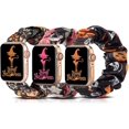 thumbnail image 1 of 3 paquetes compatibles con Apple Watch Band Halloween Scrunchies 38 mm Tela Patrón suave Pulsera de tela impresa Mujeres Iwatch Bandas elásticas Scrunchy 40 mm, 1 of 5