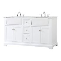 60 inch double bathroom vanity in white