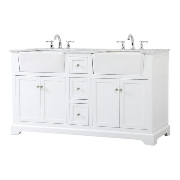 60 inch double bathroom vanity in white
