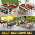 thumbnail image 5 of Red Christmas Table Cloths for 3 Foot Rectangle Tables, Winter Xmas Trees Snowflake Holiday Patio Waterproof Elastic Fitted Tablecloths, Washable Rectangular Table Cover for Camping, 5 of 8
