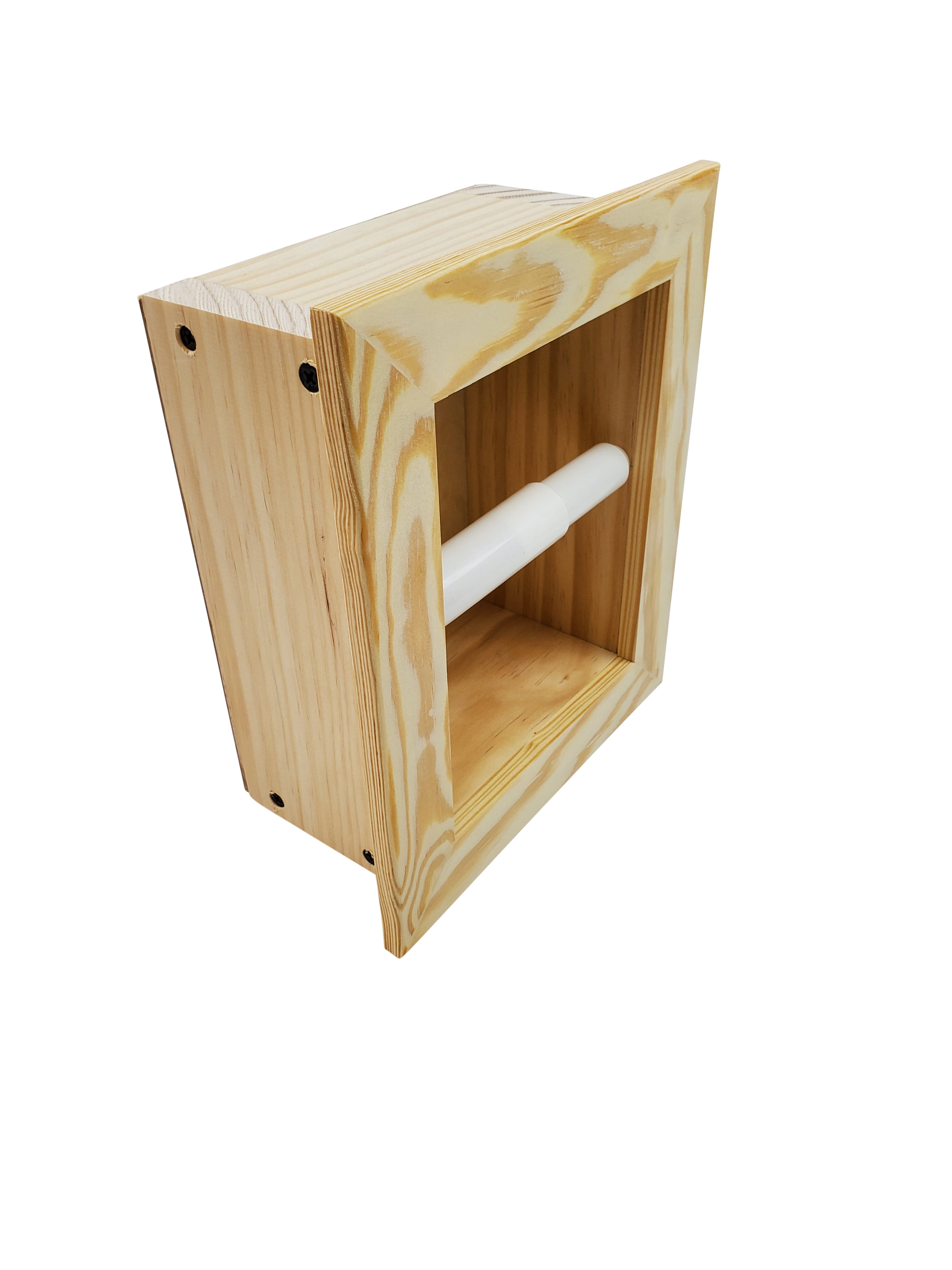 Typhon Recessed Solid Wood Toilet Paper Holder 7 x 8.5, Unfinished