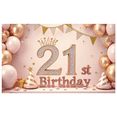 thumbnail image 2 of Pink Theme Birthday Banner Decorative Design Age 21 Party Backdrop for Celebration Indoor Decoration Event Decoration Birthday Party, 2 of 6
