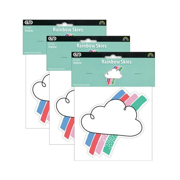 Creative Teaching Press Rainbow Skies 6" Designer Cut-Outs, 108 Pieces