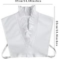 thumbnail image 4 of YEKEYI Victoria Cotton Shirts Elegant Ruffle Collar V Neck Dickey Mock Turtleneck Faux Collars for Women Girls, 4 of 6