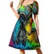 thumbnail image 2 of Vestido de manga corta con estampado de vaca Vestidos largos Vestido de noche de lujo para mujer Vestidos de novia para mujer Vestido, 2 of 7