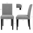 thumbnail image 3 of Vineego Set of 4 Fabric Dining Chairs Mid Century Living Room Chairs Armless Side Chairs with Solid Wood Legs for Kitchen Room, Gray, 3 of 3