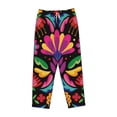 thumbnail image 4 of Daiia Colorful Floral Embroidery Mexican Women's Sleep Pant with Pockets and Drawstring,Pajama Pants-Medium, 4 of 9