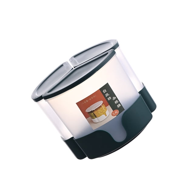 Cateissary Dispensador de granos giratorio de 3 rejillas, contenedor de alimentos secos a prueba de humedad separado para cereales con tapa, caja Organizadores de utensilios de cocina Verde