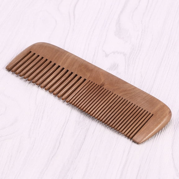 PBPBOX 1Pc Wooden Hair Comb Peach Wood Anti Static Smooth Teeth Scalp Massage