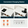 thumbnail image 4 of CozyHome Nightstand Set with Charging Station: Bedside Tables with Spacious Drawer, 2 USB Type-C Ports, Bedroom & Dorm Storage Organizer, Set of 2, White, 4 of 9