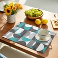 thumbnail image 2 of Placemat Mid Century Geometric Placemats for Dining Table Abstract Modern Teal Washable Table Mats for Party Kitchen Dining Decoration, 2 of 7