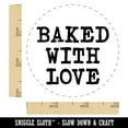 thumbnail image 2 of Baked with Love Fun Text Self-Inking Rubber Stamp Ink Stamper - Yellow Ink - Small 3/4 Inch, 2 of 7