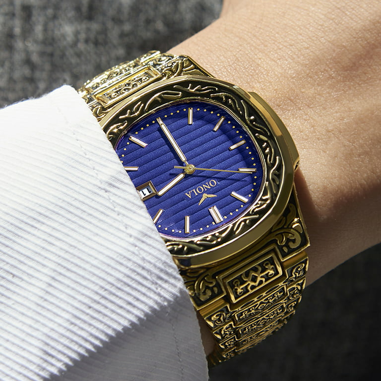Classic Retro Men's Quartz Watches Waterproof Steel Band Wrist Watch