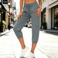 thumbnail image 2 of JYnXIANTI Pantalon Capri pour Femmes à Cordon, Taille Mi-Haute, Bas Resserré, Capris Cargo, Plein Air, Randonnée, Sport, Voyage, Pantalon, 2 of 7