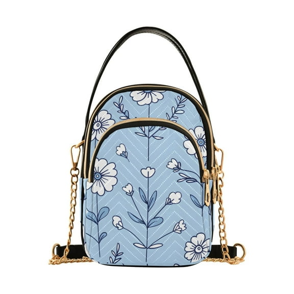 joogoo Women Spring Flowers Chain Crossbody Bags Shoulder Handbag Phone Purse