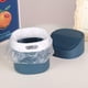 thumbnail image 3 of Mini bote de basura de plástico moderno con tapa para tocador de baño, escritorio, mesa o mesa de café - Deseche los redondos de algodón,(Square Swing - Blue), 3 of 3