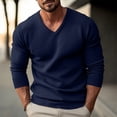 thumbnail image 4 of Men's V-Neck Knit Sweater Long Sleeve Solid Color Slim Fit Casual Pullover, 4 of 5