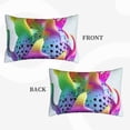 thumbnail image 2 of Sikiie Colorful Glitter Dagon Fruit Print Plush Pillow Cover, Wrinkle-proof and Stain-resistant Pillow Protector without Pillow Core, Home Decoration-14"x20", 2 of 6