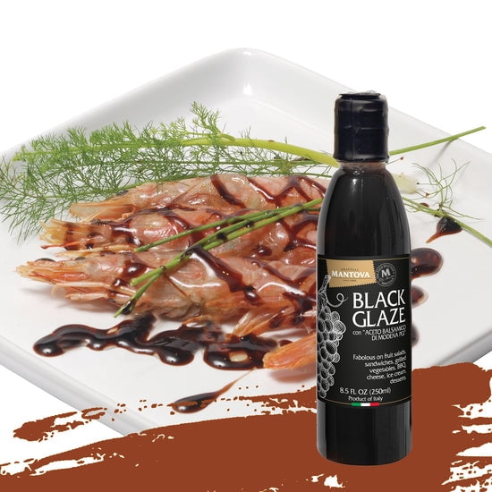 Pack of 6, Mantova Black Glaze Balsamic Vinegar, 8.5 fl oz