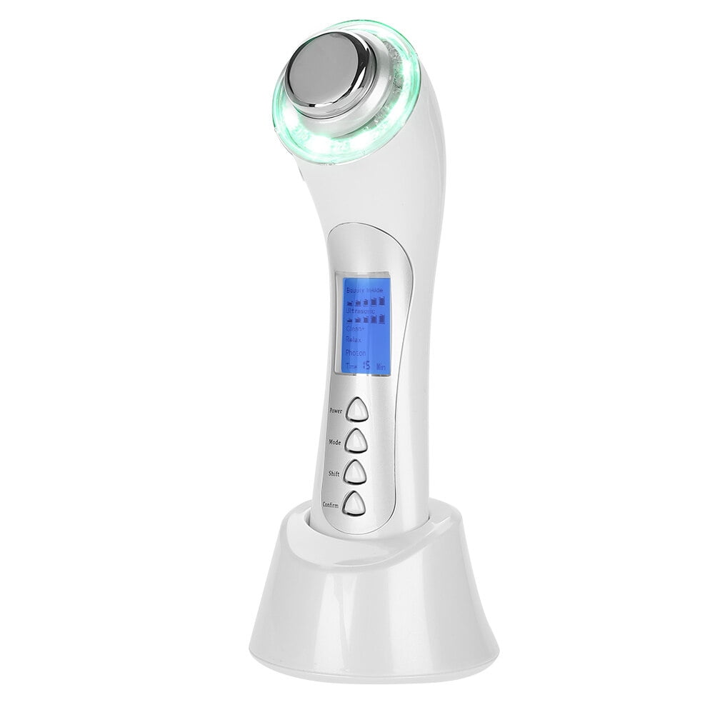 5 in 1 Ultrasonic Beauty Machine Nano Photon Therapy Massager Skin Care Anti aging White