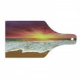 thumbnail image 1 of Seascape Cutting Board, Colorful Sky with Rising Sun over Tropical Ocean Foaming Waves on Sandy Beach, Decorative Tempered Glass Cutting and Serving Board, in 3 Sizes, by Ambesonne, 1 of 2