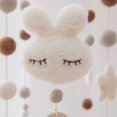 thumbnail image 4 of Baby Crib Mobile-Bunny Mobile Handmade Wooden Baby Mobile for Crib with Colorful Cotton Felt Ball Baby Mobile Bassinet Mobile Hanging Toy Mobile for Baby Nursery Decoration Bed Bell Only (White), 4 of 9