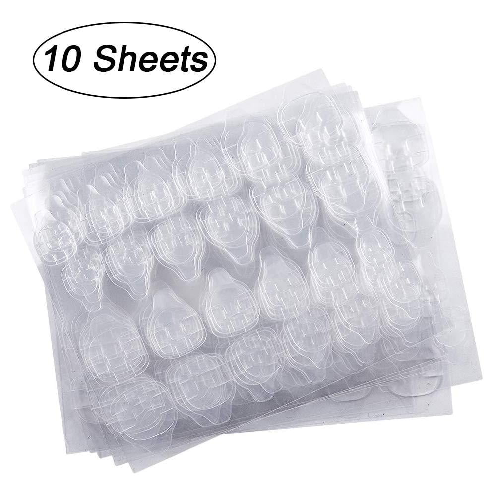 10 Sheets (240pcs) Doubleside Nail Glue Sticker, Kalolary False Nail