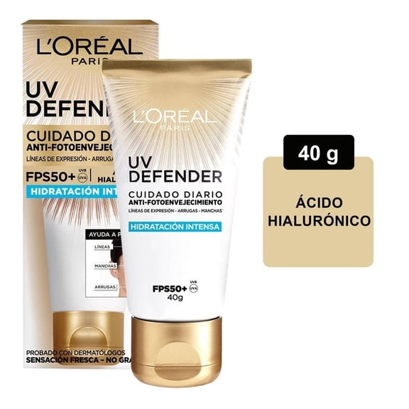 Protector Solar Diario FPS50+ L'Oréal Paris UV Defender Hidratacion Intensa 40 g