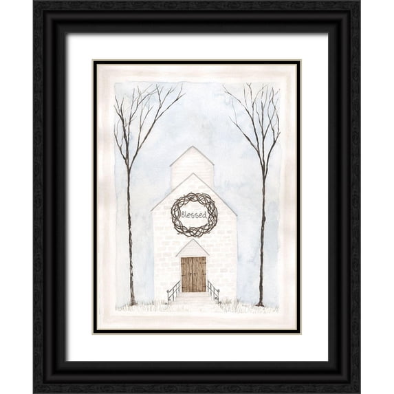 Shamp, Cindy 12x14 Black Ornate Wood Framed with Double Matting Museum Art Print Titled - Blessed