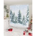 thumbnail image 2 of Christmas Tree Bathroom Shower Curtains with Hooks, Winter Snow Scene Pine Trees Forest Farmhouse Waterproof Fabric Washable Shower Curtain for Home Hotel Bathtub Decor 72x72 Inches, 2 of 7