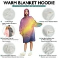 thumbnail image 5 of Colorful Galaxy Pattern Wearable Oversized Blanket,Wearable Blanket Hoodie for Adults,Cozy Hooded Blankets with Super Pockets,Super Warm Fuzzy Pullover for Women & Men, 5 of 6