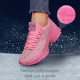 thumbnail image 4 of LUCKY STEP Fashion Rhinestone Mesh Sneaker Breathable Glitter Walking Shoes,Pink,Womens, 4 of 12