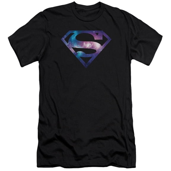 Superman Galaxy Shield Adult 30/1 T-Shirt Black