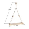 thumbnail image 4 of Estantes de pared de madera con cuerda, estantes de exhibición nórdicos montados en la pared para decoración del organizador de almacenamiento del hogar con borla para la pared de la sala de estar con tapiz ER, 4 of 5