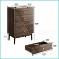 thumbnail image 5 of Dressers, Mid-Century Modern 4-Drawer Wooden Storage Chest | Walnut | MDF, 5 of 23