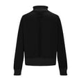 thumbnail image 4 of HOMBOM Womens Winter Sweatshirt Lightweight Black Pullover Zip Mock Neck Plain Long Sleeve Hoodless Tops for Women, 4 of 5