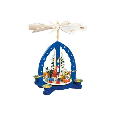 Piramide Di Natale Tedesca Arco Con Cervi - Intagliata A Mano, Alta 29 Cm, Naturale, Originale Dei Monti Metalliferi Di Mueller Seiffen - 6
