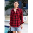 thumbnail image 4 of Zeagoo Plaid Shirts for Women Flannel Button Down Shirts Long Sleeve Fashion Causal Classic Work Blouse for Spring Fall, 4 of 7