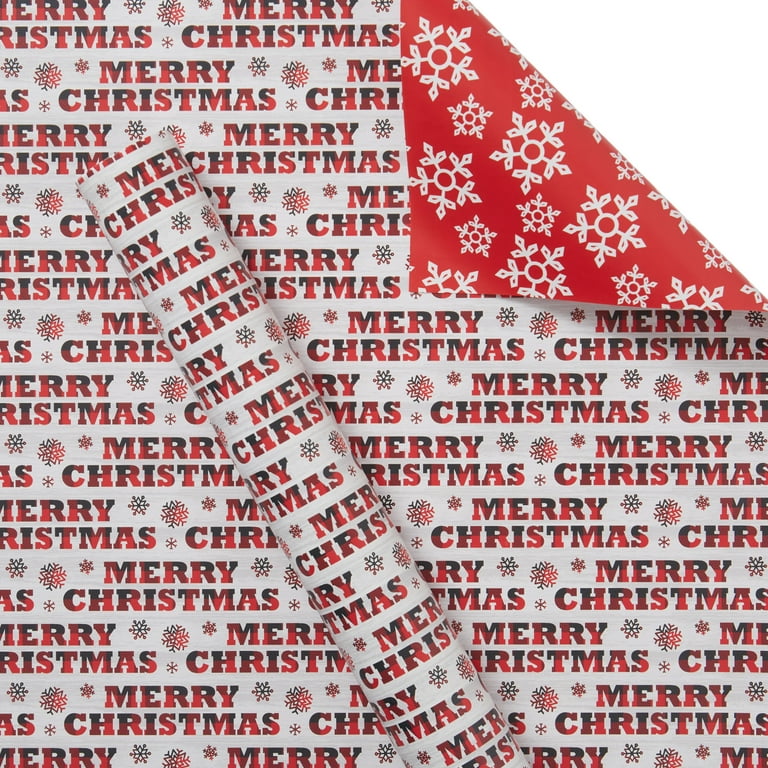 JAM & Envelope Matte White Holiday Gift Wrap Paper, 25 sq ft. 