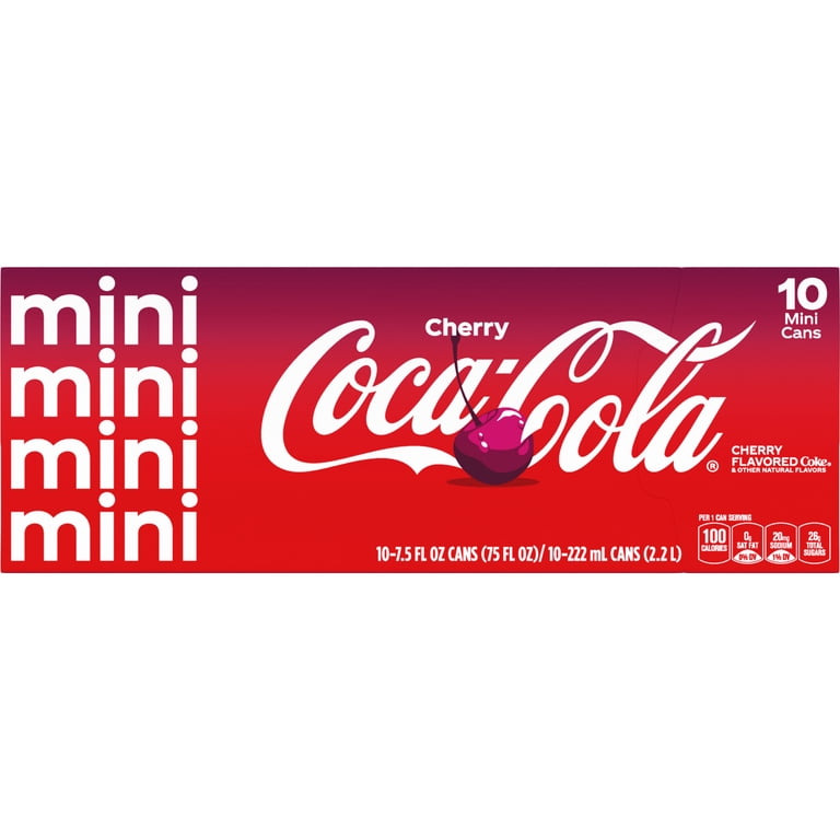 Coca-Cola, Soda Pop, Mini Cans, 10 pack 7.5 fl oz Cherry flavored