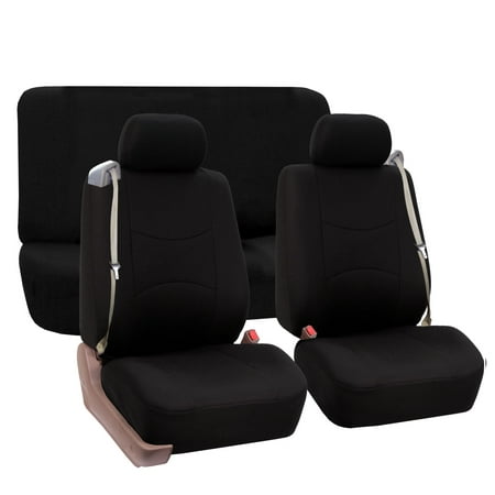 FH Group Full Set Seat Covers for Integrated Seatbelt Car Coupe Sedan SUV Van, Black, Full Interior Seat Covers (Suv With The Best Interior)
