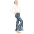 thumbnail image 2 of Stretch Is Comfort Girl's Poly/Spandex Stretch Bell Bottom Legging Boho Chakra Blue X-Large, 2 of 6