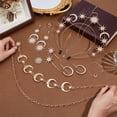 thumbnail image 3 of 10Pcs Moon Headband Set Include Golden Star Sun Tiaras Headband Bracelets Rings Necklace Chain Belt Earrings Stars and Moon Hair Clips DIY, 3 of 5