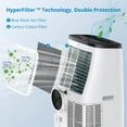 thumbnail image 5 of HOSSLLY Portable Air Conditioners 14,000 BTU Dehumidifier & Fan 3-in-1 Floor AC Unit for Rooms up to 750 Sq Ft, Sleep Mode,Rolling Wheels & Window Installation Kit, White, 5 of 8