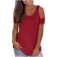 thumbnail image 1 of Tops con hombros descubiertos para mujer, camiseta lisa de manga corta con espalda abierta, blusas informales holgadas sin espalda sexy Pompotops hfajkhk133018, 1 of 9