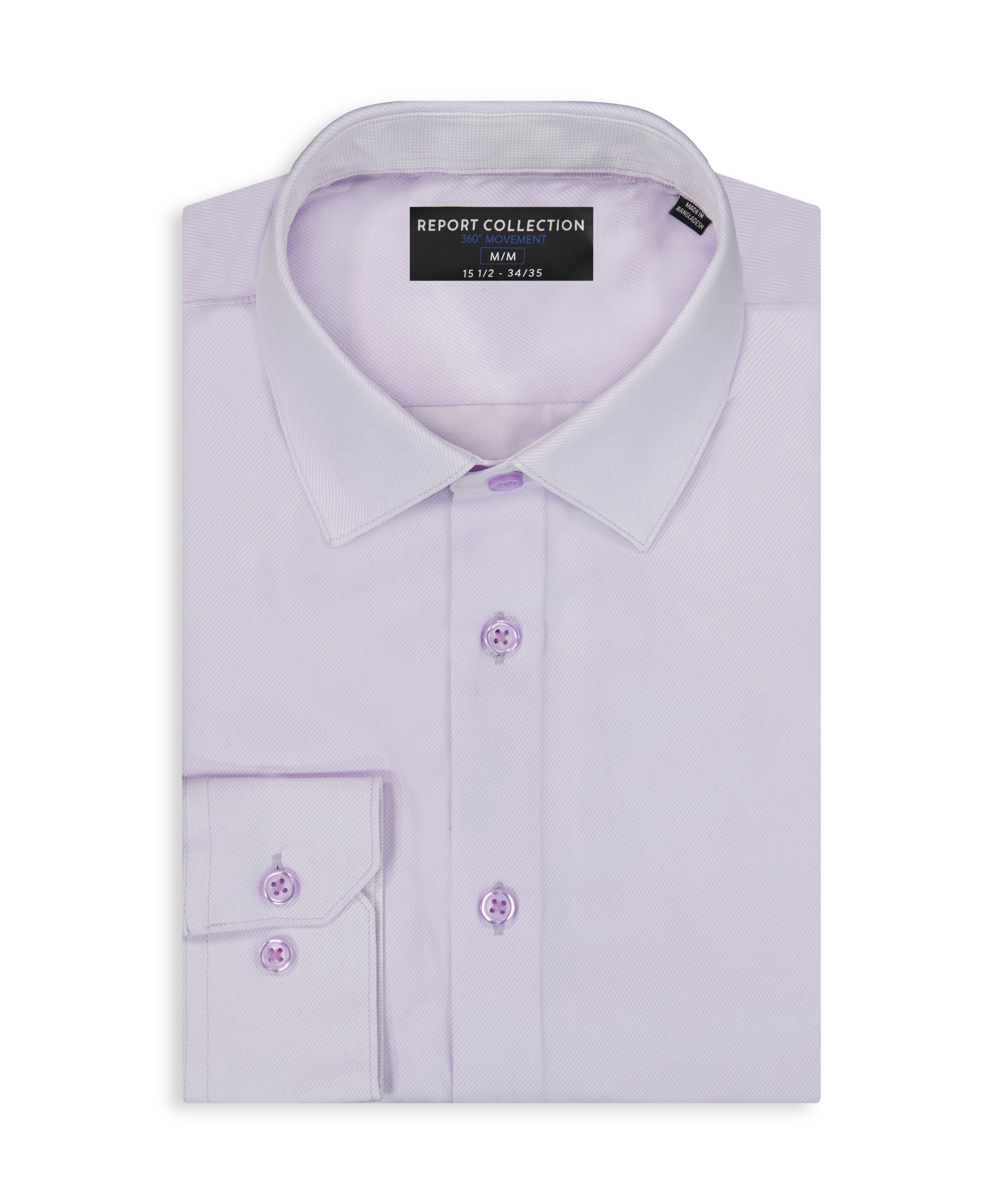 Report Collection Long Sleeve 4-Way Stretch Men's Woven Dress Shirt Twill Print