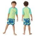 thumbnail image 2 of Saint Eve Toddler and Kids Swim Rash Guard UPF 50 Sun Protection 2-Piece Set for Boys - Green Gators, 4T, 2 of 6